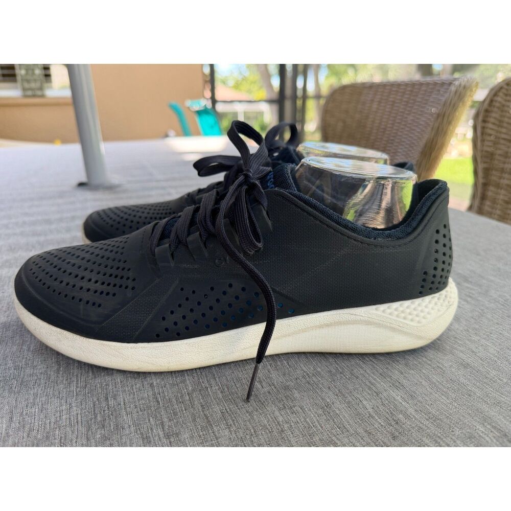 Crocs Size 11 LiteRide Pacer Mens Navy Blue Lace Up Sneakers Lightweight Shoes